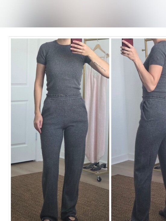 NAADAM Pants - Cashmere Set Naadam Lounge Pants & Ralph Lauren Short Sleeve Sweater Top, XS
